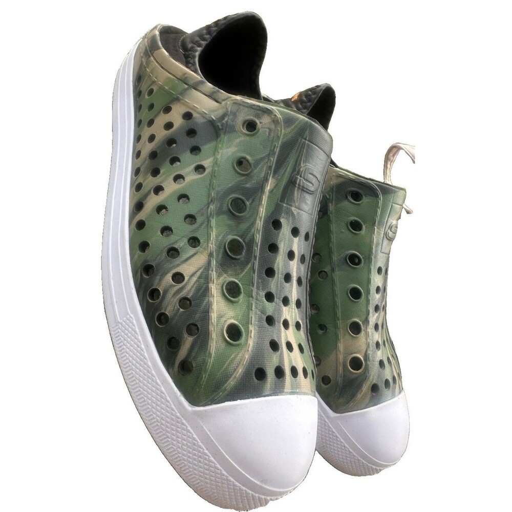 Skechers Foamies Guzman Steps Kids Size 4 Camo Slip On Water Shoes Solar Surge